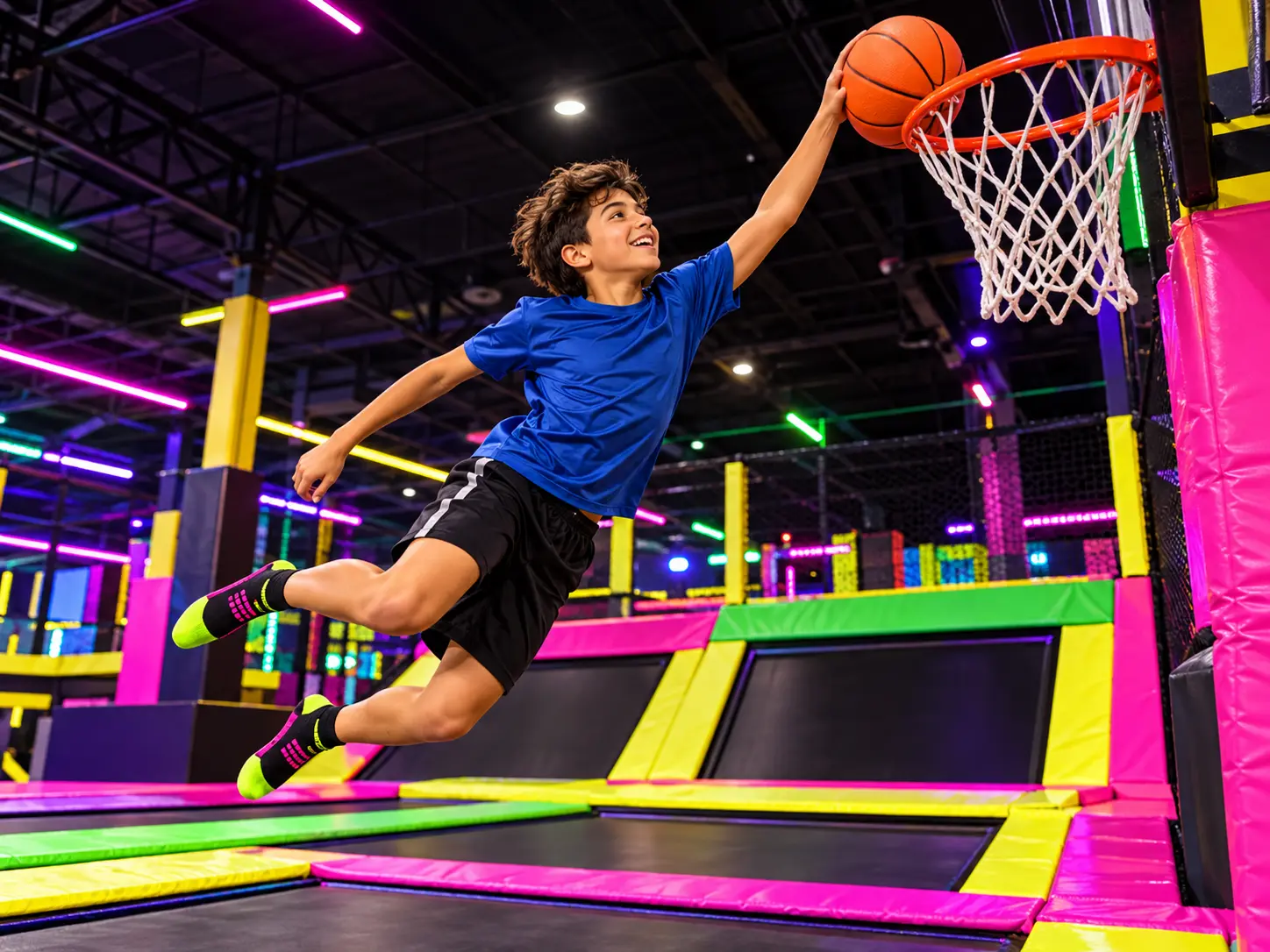 Basquete com trampolim no Happy Jump