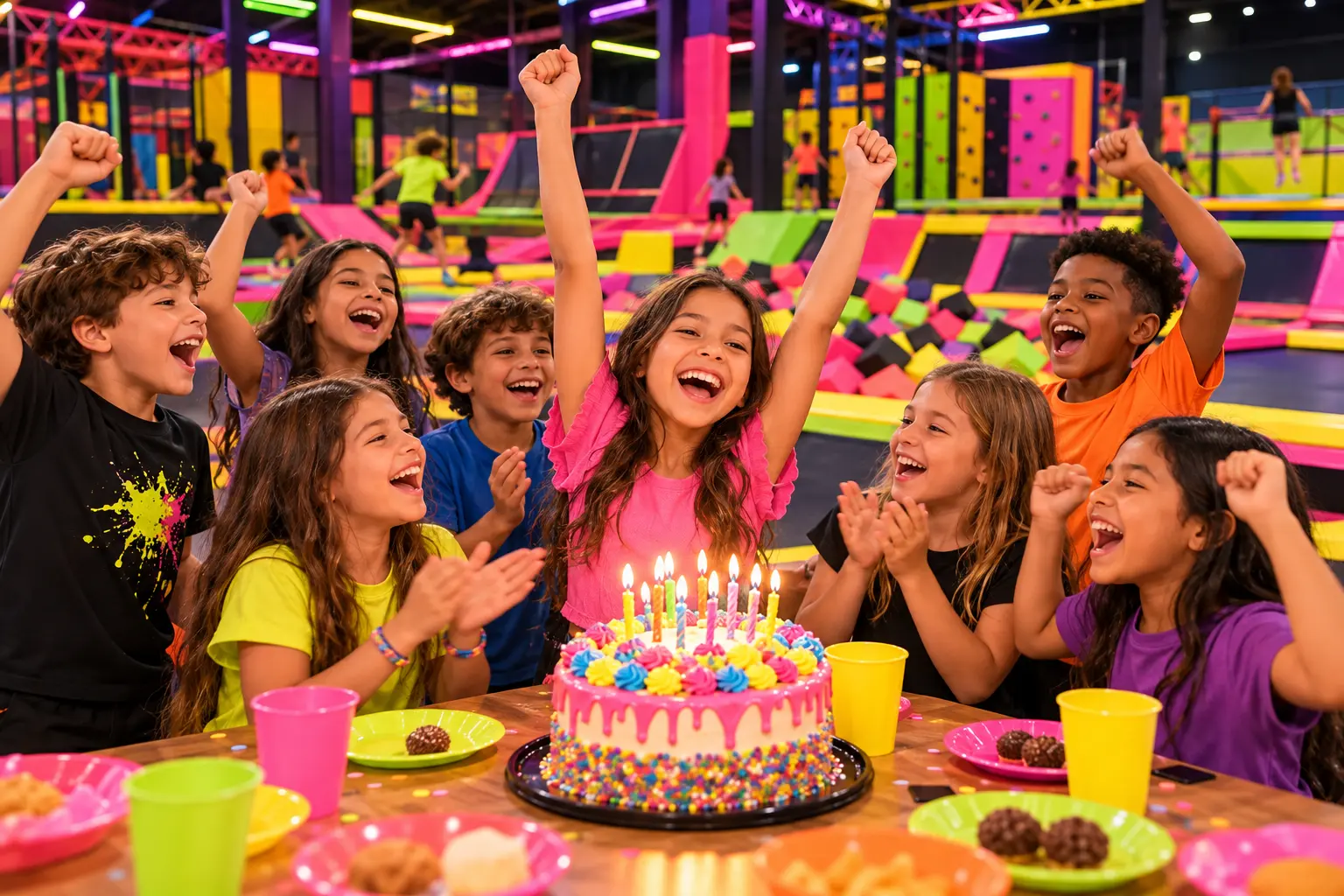 Comemoração de aniversário no Happy Jump